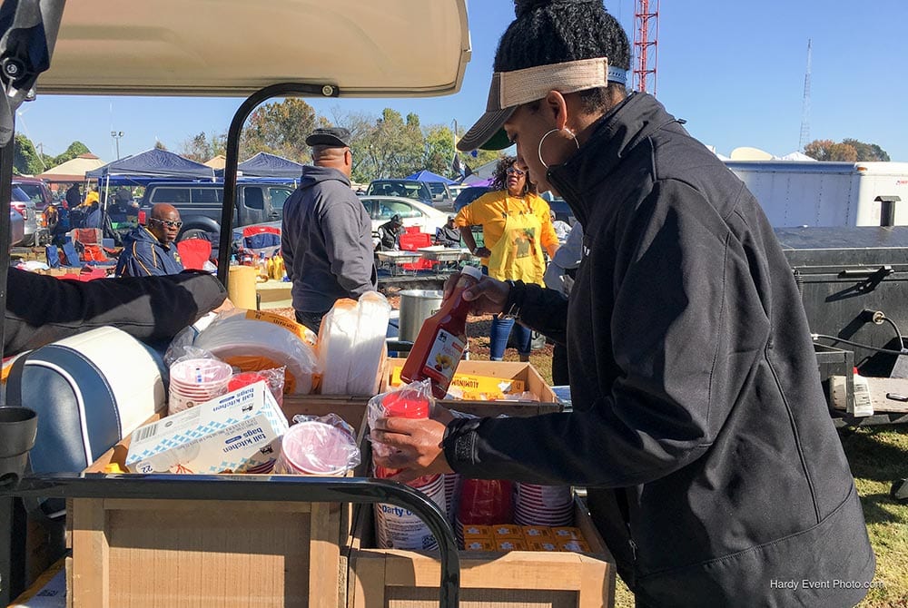 Woman organizing the items