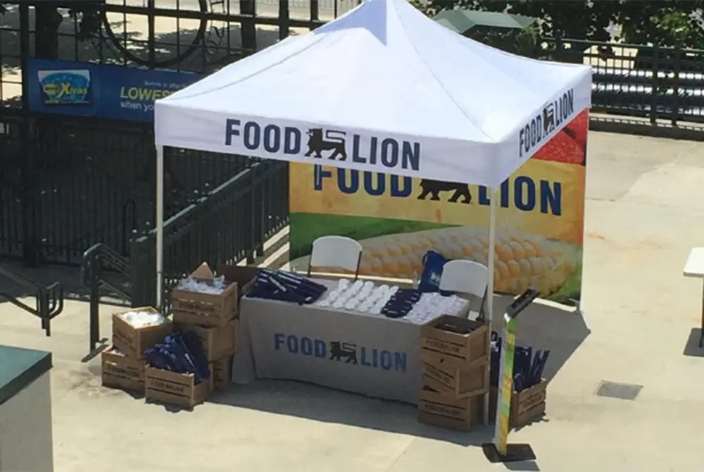 Food Lion Branded tents and cloths