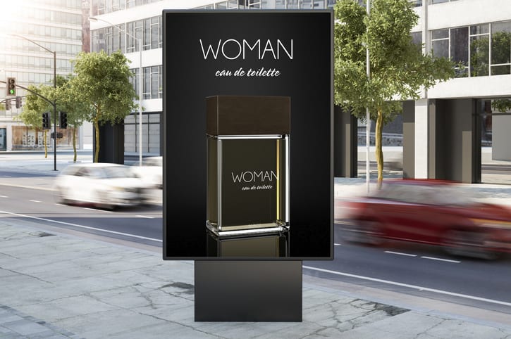 Woman perfume in a big signage